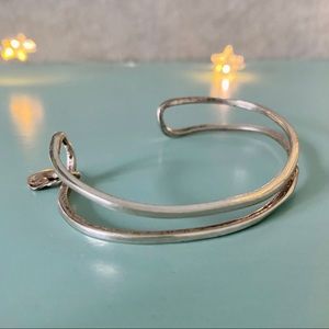 Sterling Silver Cuff Bracelet w/ Heart Charm